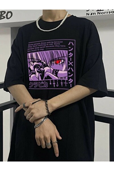 Köstebek Nefigo Hunter X Hunter: Kurapıka Unısex Siyah Anime T-shırt