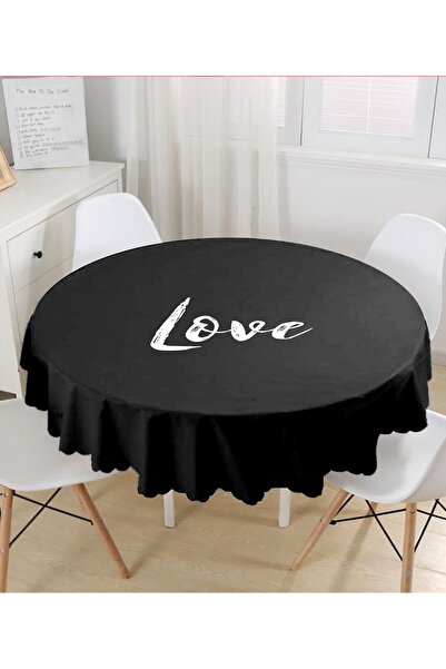Realhomes Dijital Baskılı Özel Tasarım Yuvarlak Masa Örtüsü - Çap 140cm