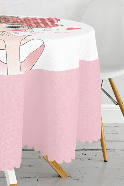 Realhomes Fashion Girl Digital Printed Modern Round Tablecloth Diameter 140 cm