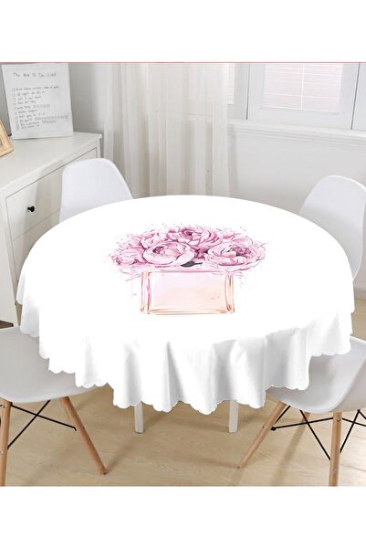 Realhomes Față de masă rotundă modernă cu imprimare digitală Coco Parfum Design - Diametru 140cm