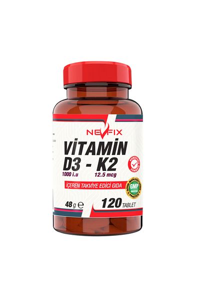 Nevfix Vitamin D3 K2 120 Tablet D3 1000 Iu K2 12.5 Mcg
