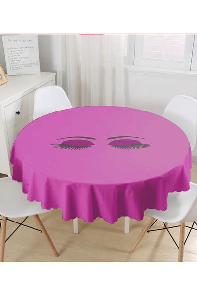 Realhomes Спеціальний дизайн кругла скатертина з мотивом вій на фіолетовому т...
