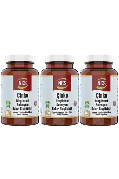 NCS Zinc Bisglycinate & Copper Selenium Zinc 3 X 180 Tablets