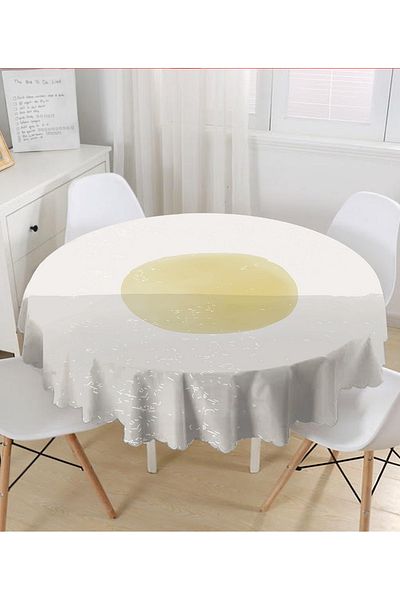 Realhomes Față de masă rotundă imprimată digital Sun & Moon cu desene artistice - Diametru 140cm