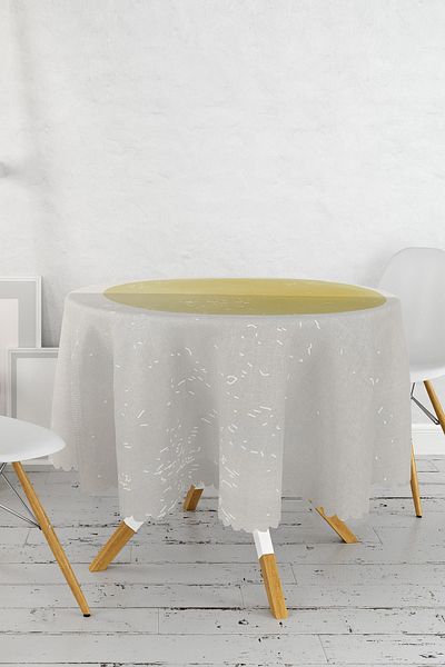 Realhomes Față de masă rotundă imprimată digital Sun & Moon cu desene artistice - Diametru 140cm