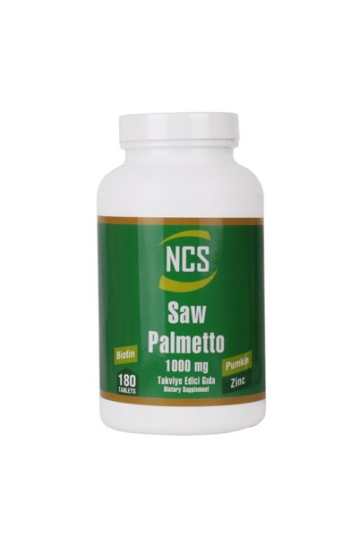NCS Saw Palmetto 1000 ملغ زنك بيوتين مدعم 180 قرصًا