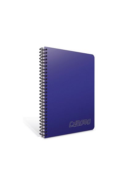 Gıpta Chromo A4 80 Sheets Plastic Cover Spiral Notebook(1338) Checkered Navy Blue