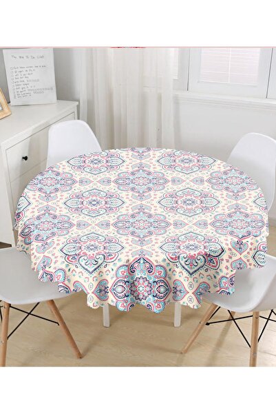 Realhomes Damask Desen Motifli Yuvarlak Masa Örtüsü - Çap 140cm