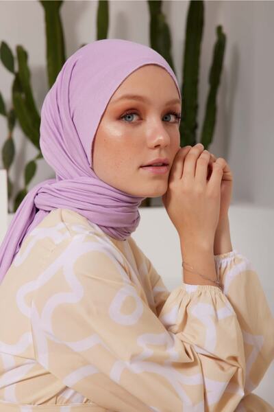 Gülsoy Women's Hijab Cotton Combed Shawl Lilac - 58