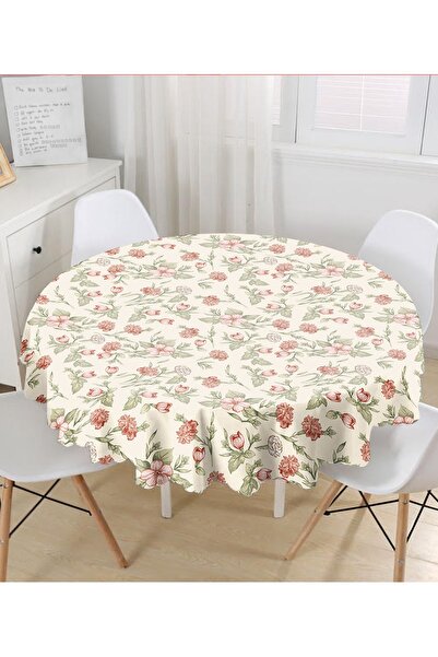 Realhomes Кольорова квіткова рамка з цифровим принтом, сучасна кругла скатерт...