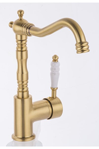 LPD LİDER Mat Altın (GOLD) Lavabo /evye Bataryası Porselen Kollu