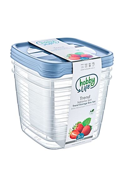 HOBBY LİFE Set of 3 Trend Storage Containers - 5.1 Liter (Orange)