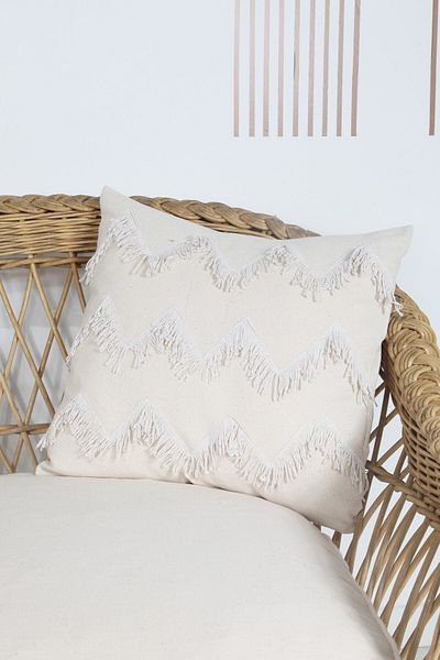 cotton maison Husa de Perna Boho Arunca Zigzag 45x45 Cm