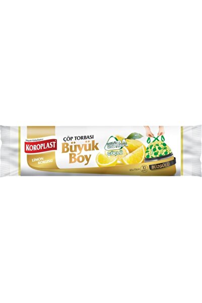 Koroplast Extra Strong Drawstring Lemon Large Size Garbage Bag 10 Pcs