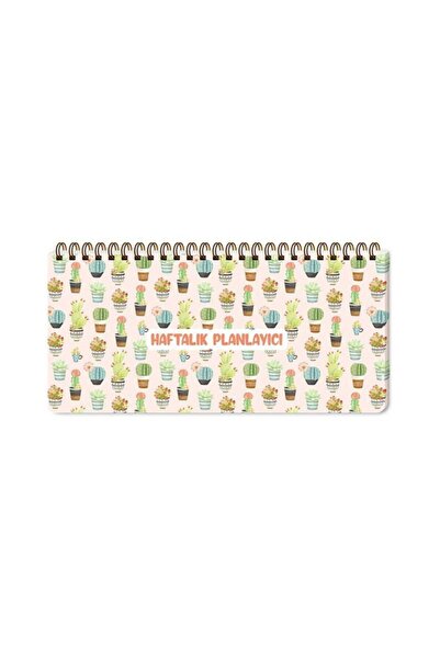 KESKİN COLOR Sharp Color 13x27cm Spiral Weekly Planner Block - Cactus