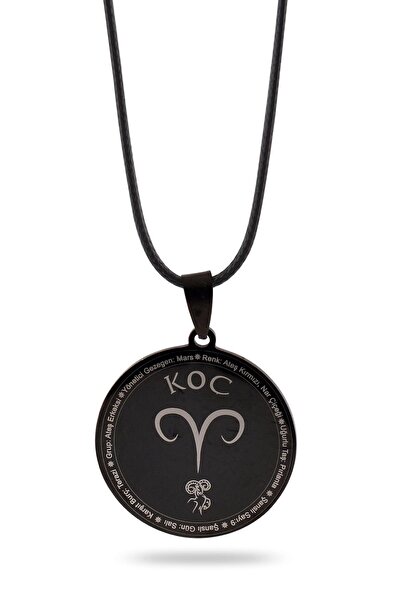 OSMANLI GÜMÜŞ Aries Zodiac Necklace Women Men Steel Leather Necklace Cklkocbu...