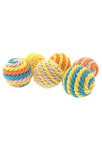 Sdypet Ball Cat Toy Colorful String Wrap 4 cm 4 Pieces
