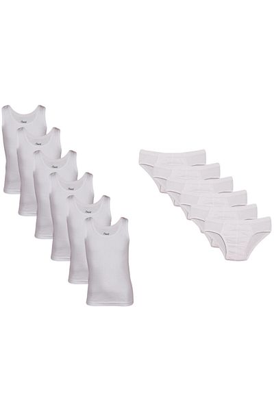 Onurel Σετ εσώρουχα 6 τεμαχίων White Boy's Singlet