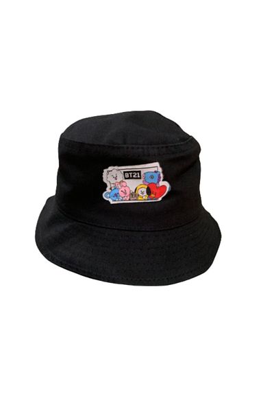 Kpop Dünyasi Bts ' Bt21 ' Bucket Hat Hat - Black
