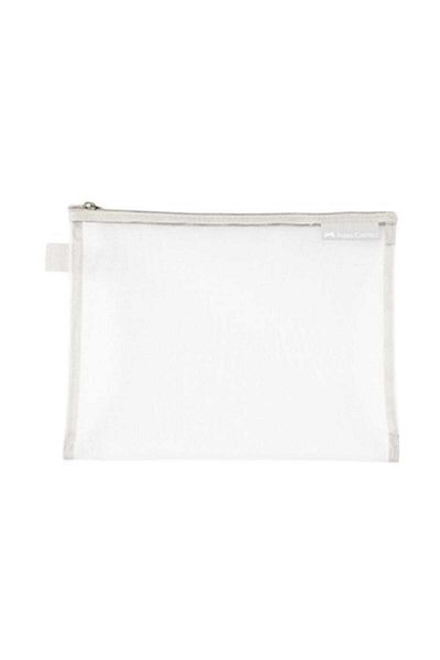 Faber Castell B5 Mesh Zipper File,Gray,Stylish and Durable File