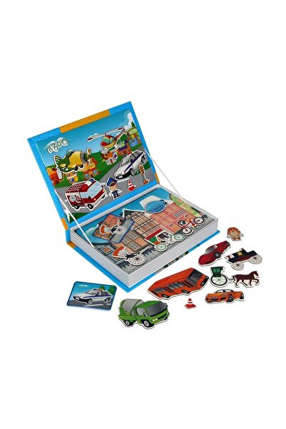 Universal Magnetik Puzzle Kitap Yapboz Eğitici Zeka Oyuncak Taşıtlar Polis Seti Montessori Aktivite