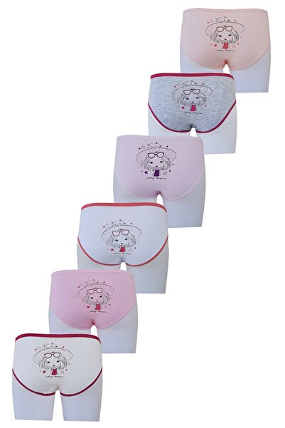 Hepsine Rakip 6-пачка дитячих трусиків для дівчаток з кольоровим принтом