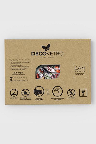 Decovetro Decovetro Schneidebrett Glas |40x30cm | Glasschneidebrett | Leicht zu reinigen