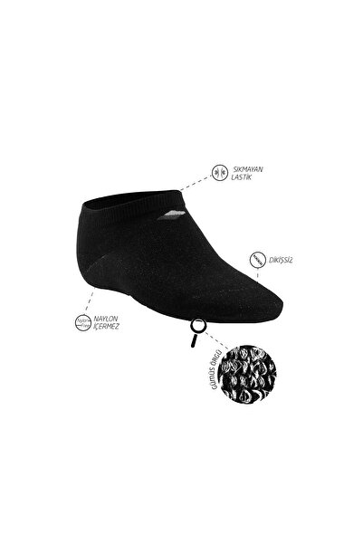 Bonny Silver Koku Yapmayan Patik Erkek Füme Gümüş Çorap 3'lü Paket