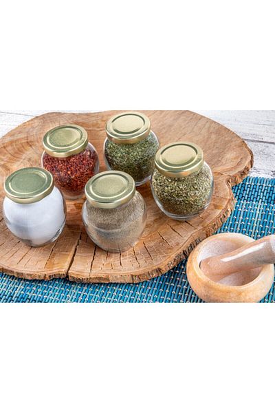 Sarkap 210 Cc Egg Glass Jar with 9 Lids