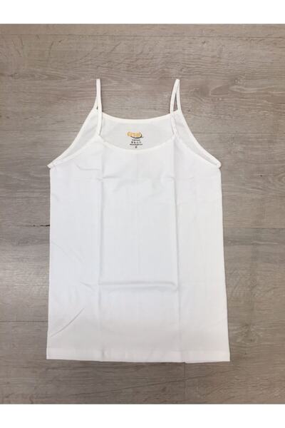 ERŞAH Kız Çocuk Beyaz Ribana Ip Askılı Atlet 8001