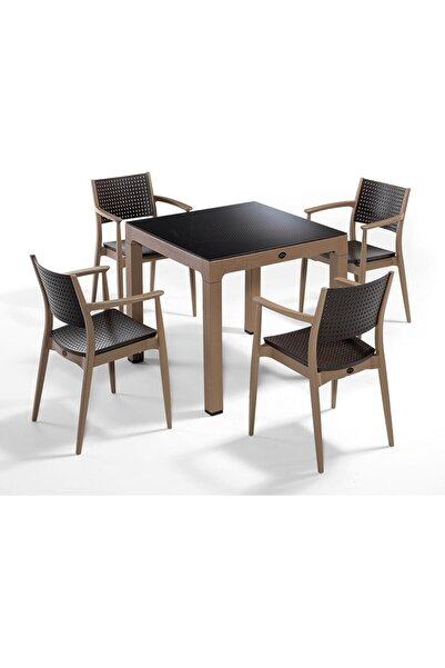 Novussi Seginus 4'lü Set (Çöl Kahve-Kahve)