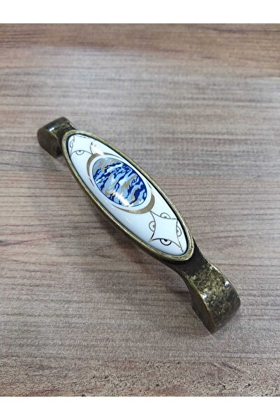 ARON 2000-40-279 Antik Sarı Rustik Porselen Kulp Mobilya Vestiyer Çekmece Dolap Komidin Şifonyer 128mm