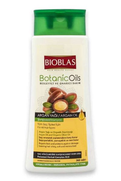 Bioblas 360 Ml Argan Oil Extract Shampoo - For All Hair Types