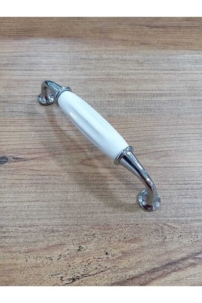 ARON 1090-10-000 Krom Rustik Porselen Kulp Mobilya Vestiyer Çekmece Dolap Komidin Şifonyer Kulbu 128mm