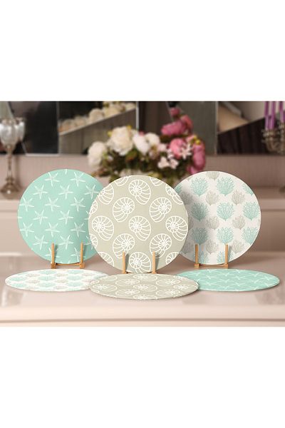 Realhomes Încărcător și pat de loc în culori pastelate Sea Concept, 6 piese