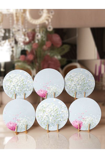 Realhomes Σουπλά και σουπλά 6 τεμαχίων Blue Floor Hydrangea Flower Designed