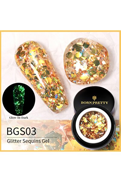 Born Pretty Karanlıkta Parlayan Simli Pullu Jel Bgs03