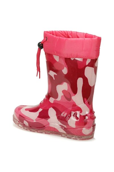 Çağrı Pembe Kamuflaj Içi Yünlü Kız Çocuk Yağmur Çizmesi