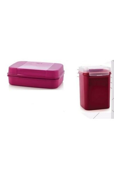 Tupperware Fuchsia Set Special Square and Large Storage Box