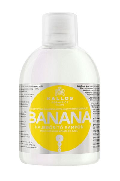 Kallos Cosmetics Banana 1000ml Booster Shampoo with Banana Extract and Multivitamin
