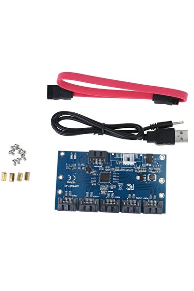 Alfais 5136 1 To 5 Sata Port Hub Çoklayıcı Swıtch Adaptör Splitter Kart Çevir...