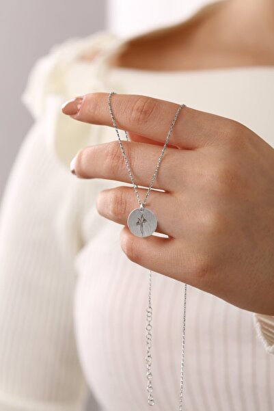MySilvers Gümüş Ocak Ayı Karanfil Çiçeği Kolye