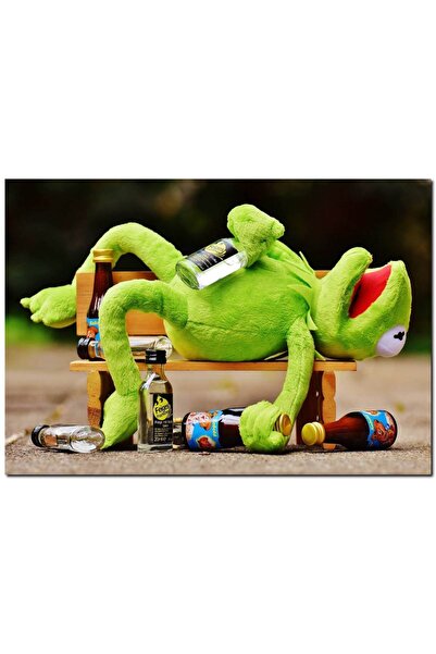 Cakatablo Ξύλινο ένθετο: Ο Κέρμιτ ο Βάτραχος έχει ξεμπλακώσει στην πάγκο (Μέγ...