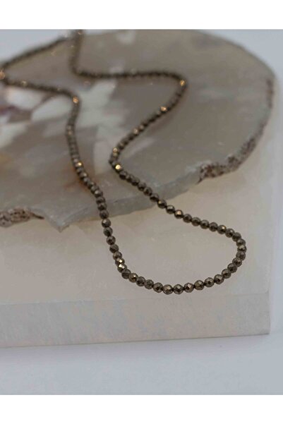 Mucize Taş Pirit Taşı Doğaltaş İnce Kolye 2 mm