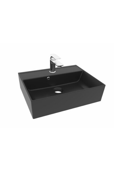 ALVİT Architect Tezgah Üstü Lavabo 38x50cm Mat Siyah