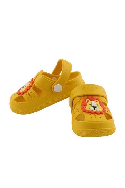 Daye Unisex Children's Anti-Slip Slippers with Yellow Lion Figure