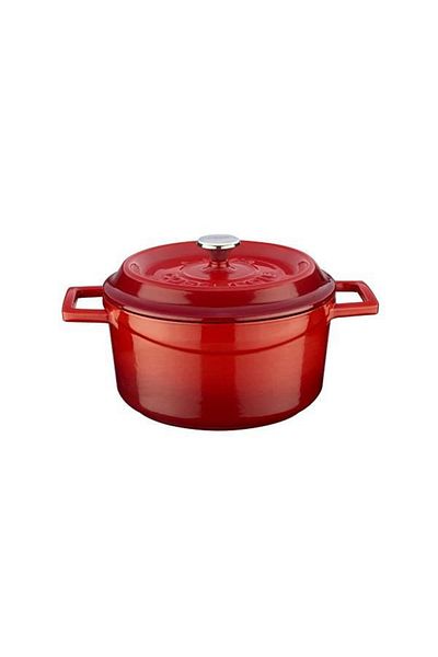Lava Red Round Cast Iron Trendy 24 Cm Pot Lvytc24k2r -lvytc24k2r