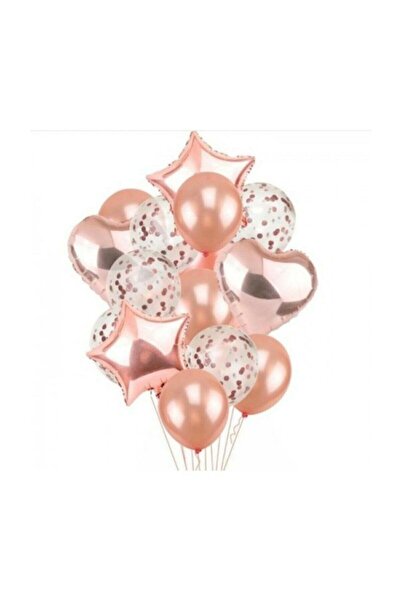 BİDOLUMUTLULUK Rose Gold Balon Seti