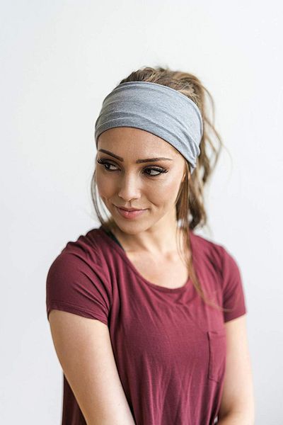 michaeller Γκρι βαμβακερό αλεξίπτωτο Bandana - Απλό μονόχρωμο, ελαστικό ύφασμα