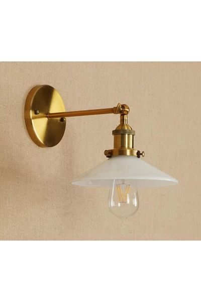 demet habek mylights Retro Rustic Antique Body White Metal Head Wall Sconce Jointed Movable Headboard